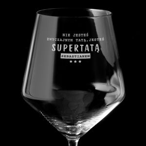 Kieliszek do wina SUPERTATA grawerowany prezent dla taty