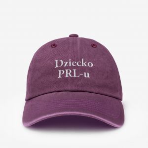 Haftowana czapka z daszkiem DZIECKO PRL-U prezent na 40 urodziny fioletowa