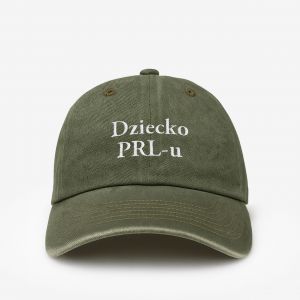 Haftowana czapka z daszkiem DZIECKO PRL-U prezent na 40 urodziny zielona 