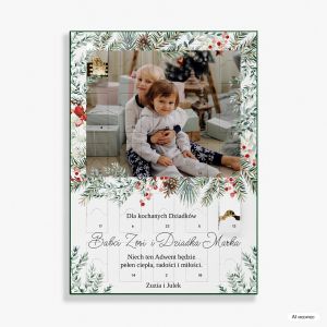 Personalizowany kalendarz adwentowy PREZENT DLA BABCI I DZIADKA