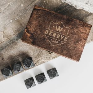 Kamienie do whisky KRLEWSKI ROCZNIK prezent na urodziny prezent dla konesera whisky kostki do whisky