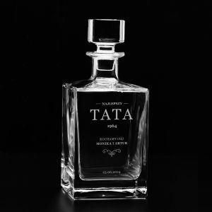 Karafka w skrzynce NAJLEPSZY TATA elegancki prezent dla taty