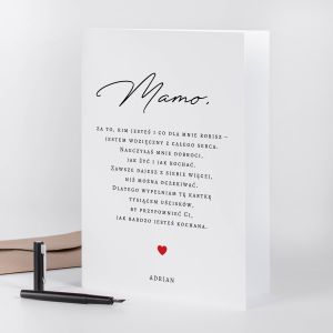 Personalizowana kartka A4 - dodatek do prezentu dla mamy upominek dla mamy kartka dla mamy kartka na dzie mamy