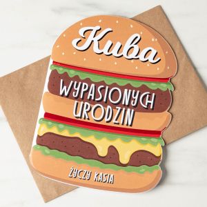 Kartka burger WYPASIONYCH URODZIN mieszny upominek dla niego