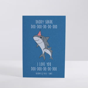 Kartka dla taty od dziecka DADDY SHARK prezent dla taty