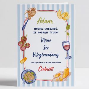 Personalizowana zabawna kartka dla chopaka KOCHAM TYLKO CIEBIE kartka na dzie chopaka upominek na dzie chopaka