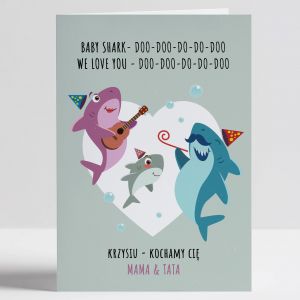 Kartka dla dziecka od rodzicw BABY SHARK
