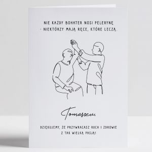 Kartka dla fizjoterapeuty RCE, KTRE LECZ prezent dla fizjoterapeuty prezent dla masaysty