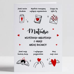 Personalizowana kartka DLA MʯA od ony kartka na rocznic upominek na rocznic lubu upominek dla ma