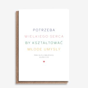 Kartka dla nauczyciela WIELKIE SERCE