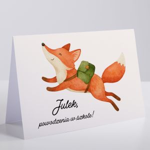 Kartka dla pierwszoklasisty Z OKAZJI ROZPOCZCIA SZKOY prezent dla pierwszoklasisty prezent dla 1 klasisty