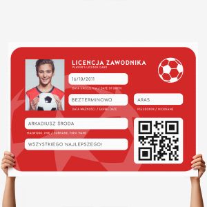Kartka dla pi�karza XXL LICENCJA ZAWODNIKA