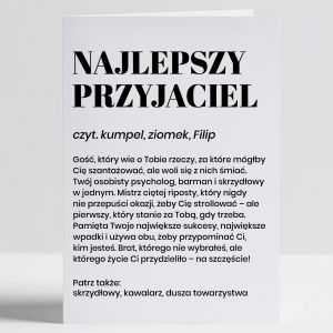 Kartka dla przyjaciela DEFINICJA kartka urodzinowa dla przyjaciela prezent dla przyjaciela