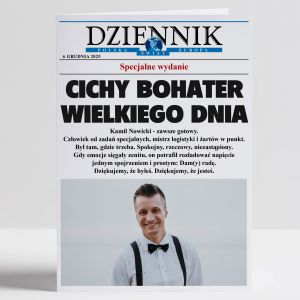 Kartka dla wiadka DZIENNIK ze zdjciem podzikowanie dla wiadka prezent dla wiadka kartka z podzikowaniami