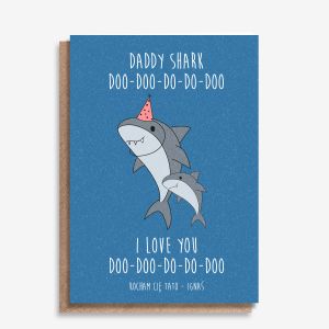 Kartka dla taty od dziecka DADDY SHARK kartka na dzie� taty upominek dla taty upominek na dzie� taty