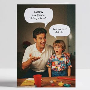 mieszna kartka dla taty RETRO kartka na dzie taty upominek na dzie ojca personalizowana kartka