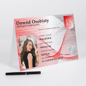 Kartka na 18 urodziny z yczeniami DOWD OSOBISTY A4