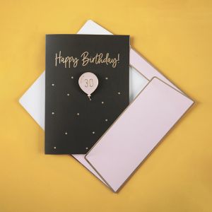 Kartka na 30 urodziny dla koleżanki HAPPY BIRTHDAY z przypinką