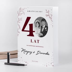 Kartka na 40 lecie lubu ze zdjciem A4 kartka na 40 rocznic lubu prezent na 40 rocznic lubu