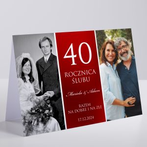 Kartka na 40 ROCZNIC LUBU ze zdjciami rubinowe gody kartka prezent na 40 rocznic lubu