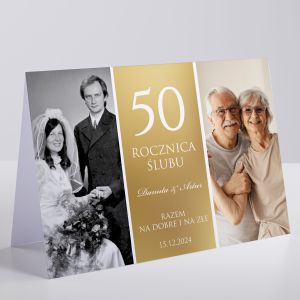 Personalizowana kartka na ZOTE GODY kartka na 50 rocznic lubu prezent na zote gody