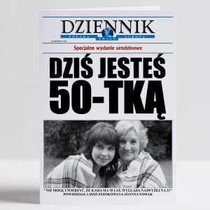 Kartka na 50 urodziny DZIENNIK ze zdjciem