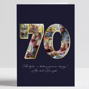  Personalizowana kartka urodzinowa 70 LAT - KOLA ZDJ