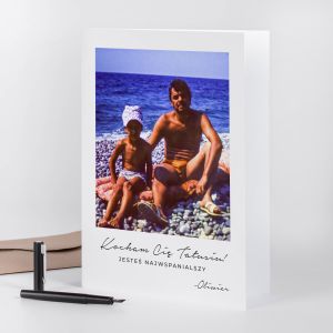 Kartka na Dzie Ojca SENTYMENTALNE ZDJCIE A4 personalizowana kartka upominek na dzie ojca kartka z nadrukiem
