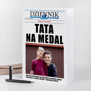 Kartka na Dzie Taty TATA NA MEDAL A4 kartka dla taty upominek na dzie taty kartka na prezent