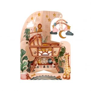 Kartka na narodziny dziewczynki Swing Card kartka 3d kartka na narodziny dziewczynki prezent na narodziny dziecka