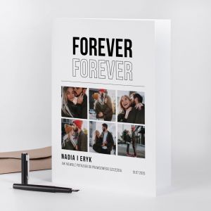 Kartka na rocznic lubu FOREVER prezent dla pary upominek na rocznic lubu personalizowana kartka