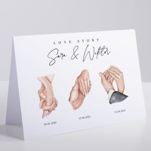 Kartka na ślub personalizowana LOVE STORY