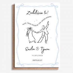 Du�a kartka �lubna personalizowana ZROBILI�CIE TO! A4 kartka na �lub kartka z okazji �lubu
