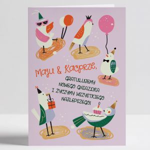 Kartka na parapetwk NOWE GNIAZDKO upominek dla maestwa  kartka na nowy dom prezent na parapetwk