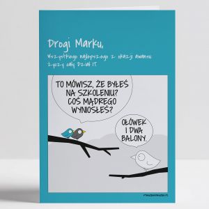mieszna kartka dla kolegi z pracy