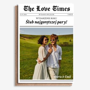 Kartka �lubna ze zdj�ciem THE LOVE TIMES A4