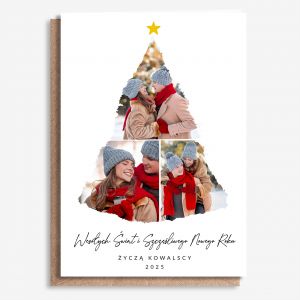 Kartka witeczna A4 ze zdjciem CHOINKA kartka na wita prezent dla pary prezent pod choink kartka ze zdjciami