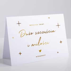 Elegancka kartka witeczna ze zoceniem WESOYCH WIT kartka na wita kartka na boe narodzenie