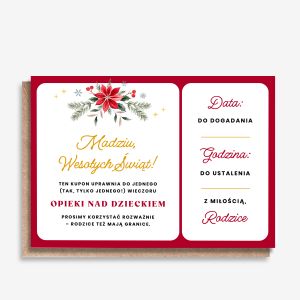 Kartka �wi�teczny VOUCHER NA OPIEK� NAD DZIECKIEM