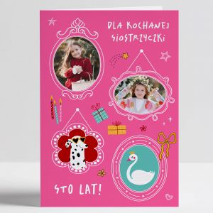 Personalizowana kartka urodzinowa dla MODSZEJ SIOSTRY prezent dla siostry kartka na urodziny dla siostry