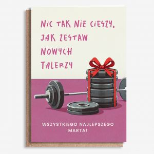 Kartka urodzinowa dla sportsmenki TALERZE - A4