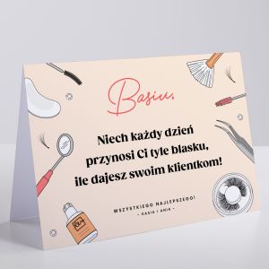 Personalizowana kartka urodzinowa dla STYLISTKI RZS prezent dla stylistki rzs prezent dla kosmetyczki