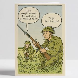 Kartka urodzinowa dla onierza KAMUFLA prezent dla onierza prezent dla wojskowego kartka dla onierza