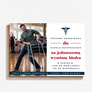 Kartka urodzinowa VOUCHER NA WYMIAN� BIODRA �mieszna kartka na urodziny kartka z okazji urodzin