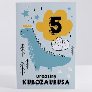 Personalizowana kartka urodzinowa z dinozaurem