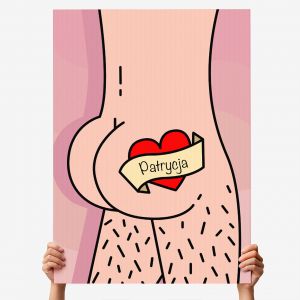 Kartka walentynkowa XXL TATTOO kartka na walentynki upominek na walentynki personalizowana kartka