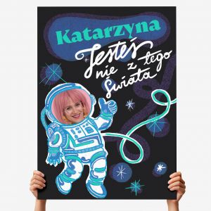 Kartka XXL dla dziewczyny JESTE� NIE Z TEGO �WIATA prezent dla dziewczyny kartka na dzie� kobiet