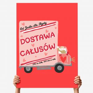 Kartka XXL DOSTAWA CA�US�W du�a kartka walentynkowa