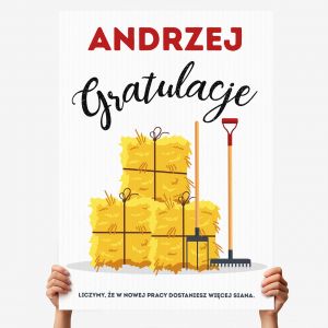 Kartka XXL gratulacje z okazji zmiany pracy WI�CEJ SIANA
