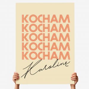 Kartka XXL KOCHAM prezent dla ukochanej